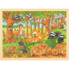 Állatos fa puzzle 48 darabos, erdei kölykök puzzle, kirakós
