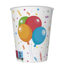 Állatos Funny Panda papír pohár 8 db-os 250 ml party kellék
