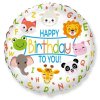  Állatos Happy Birthday Animals fólia lufi 46 cm (WP)