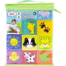 Állatos puha építőkocka 9 darabos készlet (01439) készségfejlesztő
