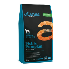 Alleva Natural Medium / Maxi Felnőtt Kutyáknak Hal & Sütőtök 2 kg, gluténmentes kutyaeledel