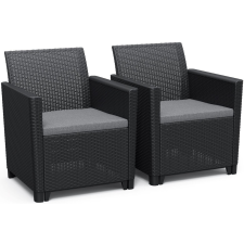 Allibert CLAIRE DUO MŰRATTAN KERTI FOTEL KÉSZLET (2DB) - GRAFIT kerti bútor