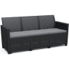Allibert CLAIRE SOFA 3 - HÁROMSZEMÉLYES MŰRATTAN KERTI KANAPÉ, GRAFIT