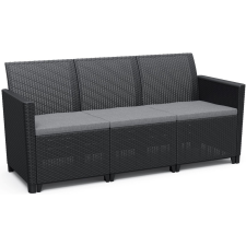 Allibert CLAIRE SOFA 3 - HÁROMSZEMÉLYES MŰRATTAN KERTI KANAPÉ, GRAFIT kerti bútor