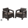 Allibert CORFU DUO polyrattan kerti fotelek, 2db - barna