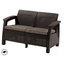  ALLIBERT CORFU LOVE SEAT kétszemélyes polyrattan kerti kanapé – barna () kerti bútor