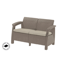 Allibert CORFU LOVE SEAT kétszemélyes polyrattan kerti kanapé - cappuccino kerti bútor