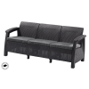 Allibert Corfu Love Seat Max Háromszemélyes Polyrattan Kerti Kanapé – Grafit ()