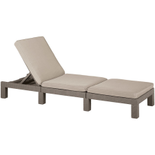 Allibert DAYTONA állítható exkluzív polyrattan kerti nyugágy - cappuccino kerti bútor