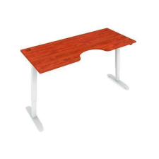  állítható magasságú asztal, cseresznye dekor munkalap, fehér lábazat íróasztal