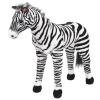  álló, fekete és fehér plüsszebra XXL