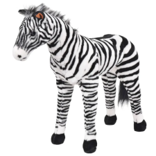  álló, fekete és fehér plüsszebra XXL játékfigura