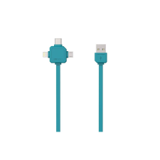 Allocacoc 3az1-ben USB kábel kék  (9003BL/USBC15) (9003BL/USBC15) kábel és adapter