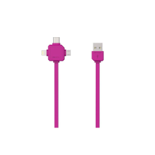 Allocacoc 3az1-ben USB kábel pink  (9003PK/USBC15) (9003PK/USBC15) kábel és adapter