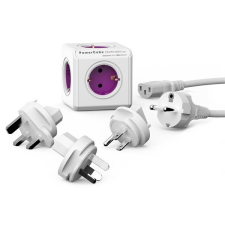 Allocacoc Elosztó, 5 aljzat,  "PowerCube ReWirable + 3x plug +IEC EU cable DE" hosszabbító, elosztó