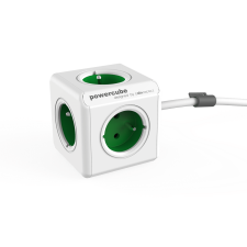 Allocacoc PowerCube Extended 4 csatlakozós elosztó - Zöld (2300GN/FREXPC) hosszabbító, elosztó