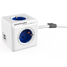 Allocacoc PowerCube Extended USB hálózati elosztó 1.5m fehér-kék (1402BL/DEEUPC) villanyszerelés