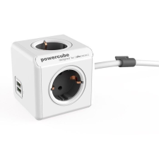 Allocacoc PowerCube Extended USB hálózati elosztó 1.5m fehér-szürke (1402GY/DEEUPC) villanyszerelés