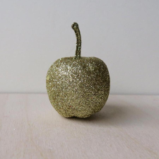  Alma glitteres, arany, mérete: 30 mm dekorációs kellék