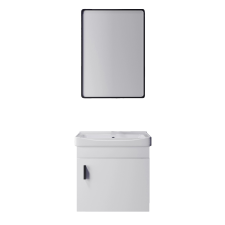  ALPHA fekete/fehér függesztett fürdőszobai bútorszett tükörrel fürdőszoba bútor