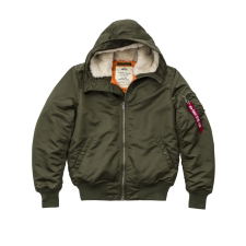 Alpha Industries MA-1 Hooded - dark green férfi kabát, dzseki