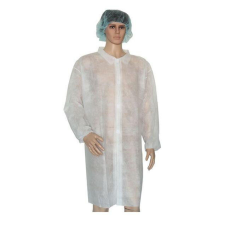 Alpha Látogató köpeny egyszerhasználatos PP zipzáros fehér 110x75cm, 42g, XL
