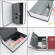 AlphaOne Könyv széf, Könyv kialakítású biztonsági doboz Kulccsal nyitható széf