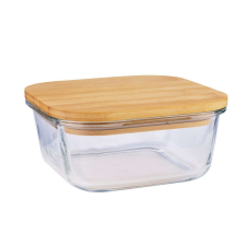 Alpina üveg ételtároló bambusz fedővel 770ml 15x15x6,9cm papírárú, csomagoló és tárolóeszköz
