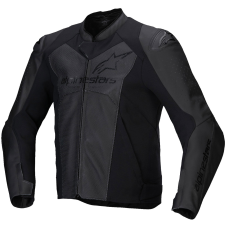 Alpinestars Faster 3 Airflow motoros bőrkabát teljes fekete motoros kabát