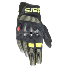 Alpinestars Halo motorkerékpár kesztyű fekete-zöld-fluo sárga motoros kesztyű