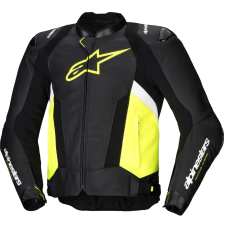 Alpinestars Missile 3 Airflow motorkerékpár bőrkabát fekete-fluo sárga-fehér motoros kabát