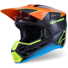 Alpinestars S-M3 Fray motokrossz bukósisak fekete-fluo narancssárga-fluo sárga-türkizkék bukósisak