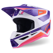 Alpinestars S-M3 Heat motokrossz bukósisak fehér-lila-rózsaszín bukósisak