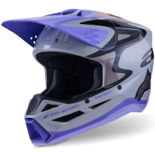 Alpinestars S-M3 kiadás JETT LAWRENCE motokrossz bukósisak szürke-lila-fekete bukósisak