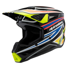 Alpinestars S-M3 WURX 2025 gyerek motokrossz bukósisak fekete-fluo sárga-kék-piros bukósisak