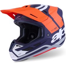 Alpinestars SM7 Core motokrossz bukósisak matt narancssárga-kék-fehér bukósisak