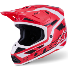 Alpinestars SM7 Deed motokrossz bukósisak piros-fekete-fehér bukósisak
