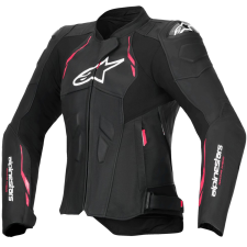Alpinestars Stella Dusk női motoros bőrkabát fekete-rózsaszín-fehér motoros kabát