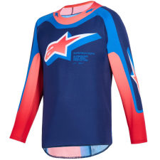 Alpinestars Supertech Vista Ifjúsági Gyerek Motocross Mez Sötétkék-Korall-Kobalt motocross mez