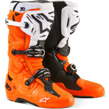 Alpinestars Tech 10 Enduro motorkerékpár csizma narancssárga-fekete-fehér motoros csizma
