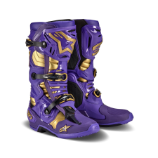 Alpinestars Tech 10 limitált kiadás Champ motoros csizma lila-arany motoros csizma