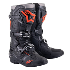 Alpinestars Tech 10 motoros csizma fekete-fluo piros-szürke motoros csizma