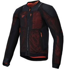 Alpinestars TROOP-AIR PRO motoros kabát fekete-fluo piros motoros kabát