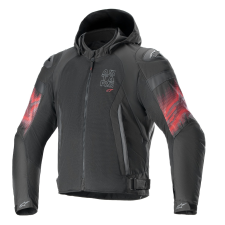 Alpinestars Zaca Air Venom Waterproof motoros kabát fekete-fluo piros motoros kabát