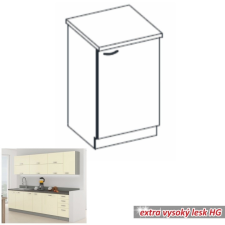  Alsó szekrény, krémszínű magas fényű fehér, PRADO 60 D 1F ZB bútor