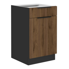  Alsó szekrény, okapi dió/fekete, MENZO 50 D 1F 1S BB bútor