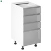  Alsószekrény, fehér/szürke extra magasfényű HG, AURORA D40S4