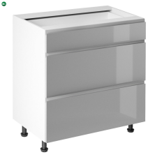  Alsószekrény, fehér/szürke extra magasfényű HG, AURORA D80S3 bútor