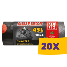 ALUFIX Aluflexy kétrétegű zárószalagos szemeteszsák 45L - 52*69cm, 10db/tek (Karton - 20 tekercs) tisztító- és takarítószer, higiénia