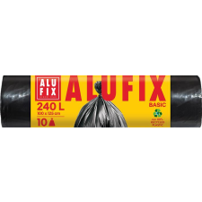 ALUFIX Szemeteszsák, 240 l, 10 db, 100x125 cm, 20 µ, ALUFIX Economy , fekete tisztító- és takarítószer, higiénia